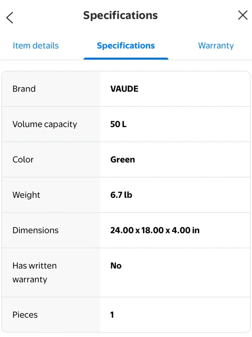 Vaude Mundo 50+ To Go Travel Backpack - Olive